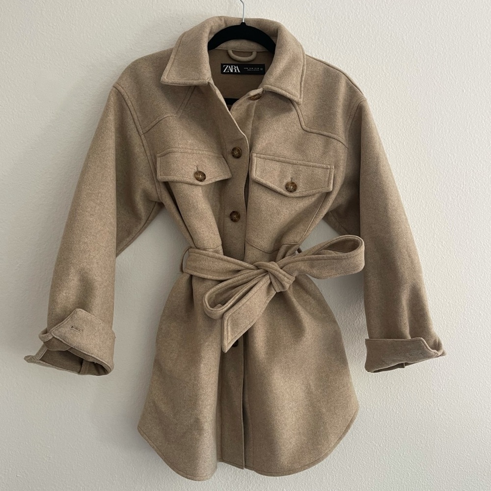 Zara Belted Shirt Jacket (shacket)